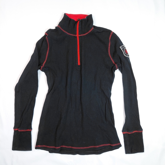 Ralph Lauren Women’s Active Long Sleeve 1/4 Zip LXVII Embroidered Black Size M - Picture 5 of 11